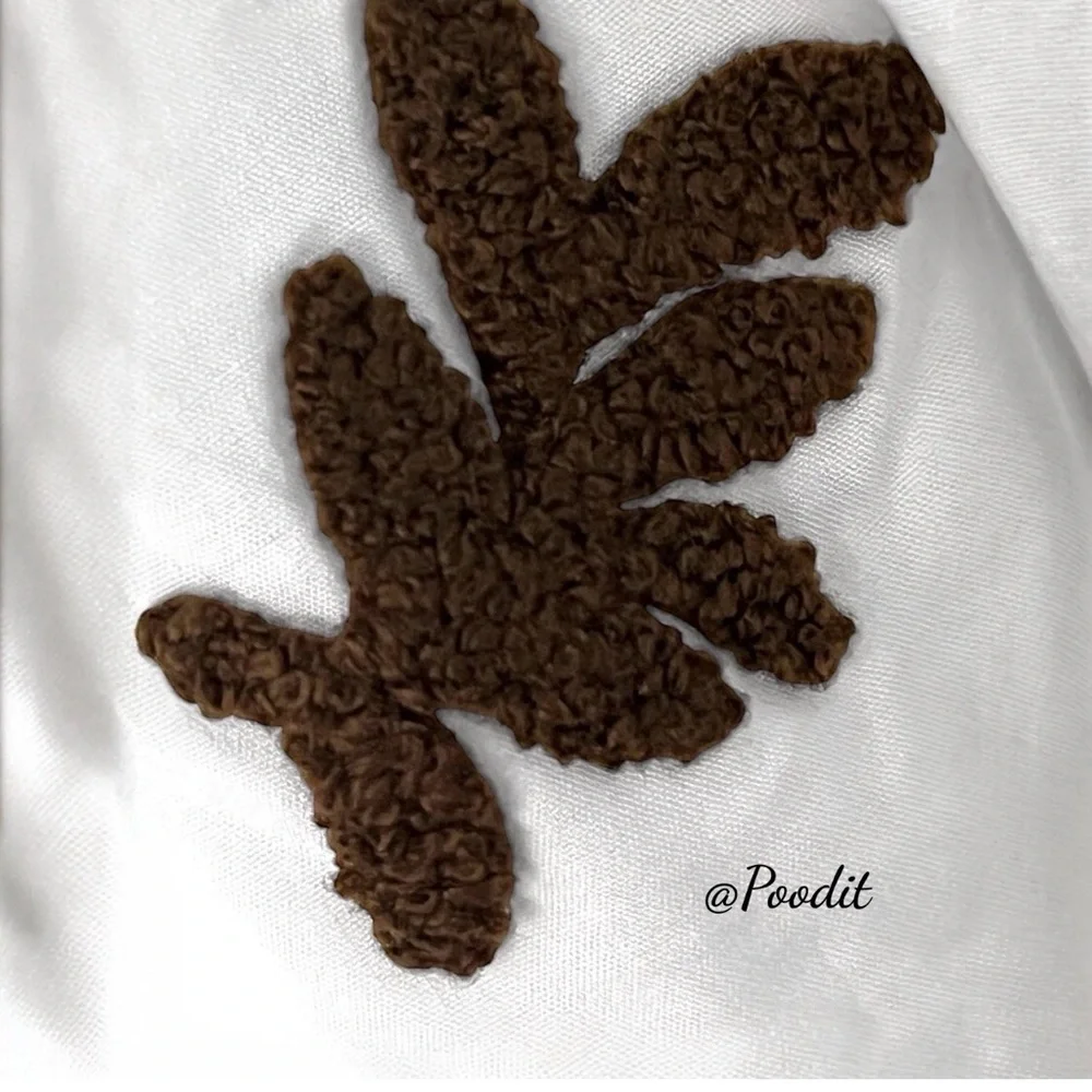 POLAGRAM chenille brown accents linen dress S M L - Picture 5 of 5